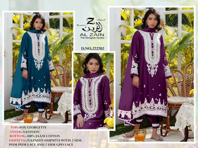 Al Zain 272702 Fancy Party Wear Heavy Georgette Ready Made Collection